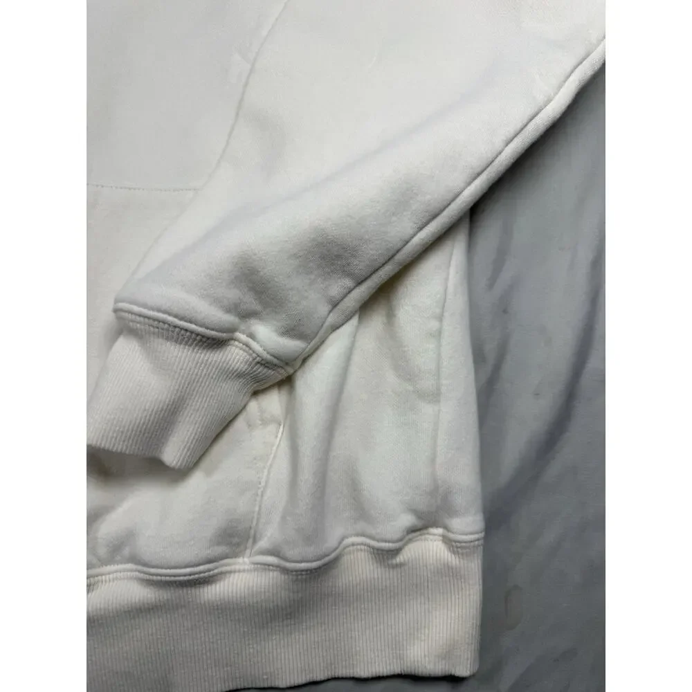 The North Face Hoodie Men’s Large Cream Pullover Sweatshirt Logo Fleece